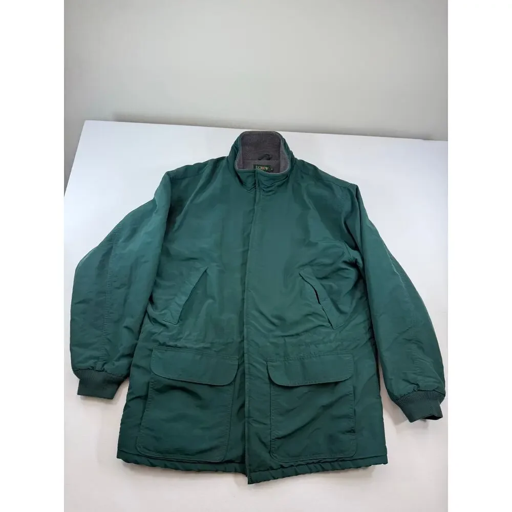 Vintage 1990s J.Crew Made in‎ USA Insulated Green Fleece-Lined Winter Coat XL